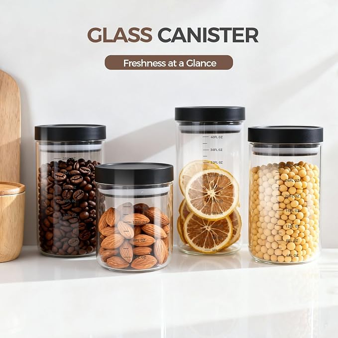Danbark Set of 6 18oz Airtight Glass Storage Canisters - Image 2