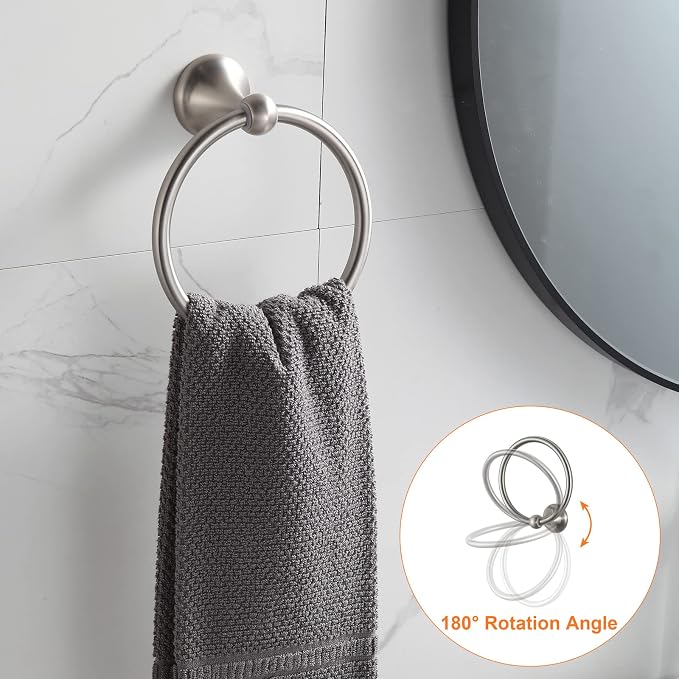 BGL Bathroom Hardware Set Brushed Nickel Adjustable Expandable Bath Towel Bars - Image 4