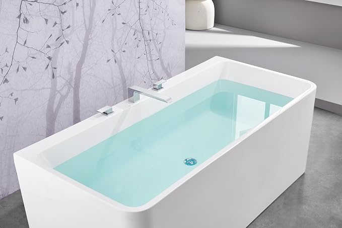 SITGES Minimalist Square-Shaped Bathtub Faucet, 2-Handle Widespread Roman Tub - Image 4