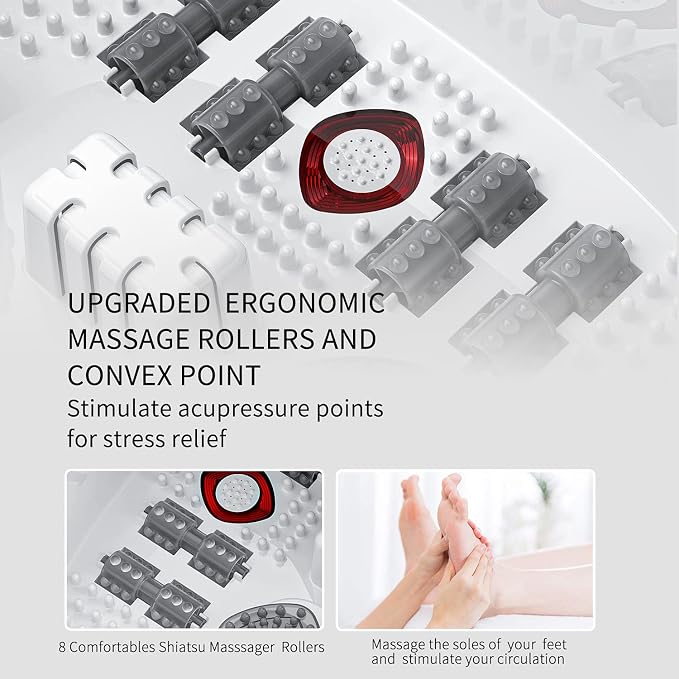 Foot Spa Bath Massager with Heat, Epsom Salt, Vibration and Red Light, Tub - Image 6