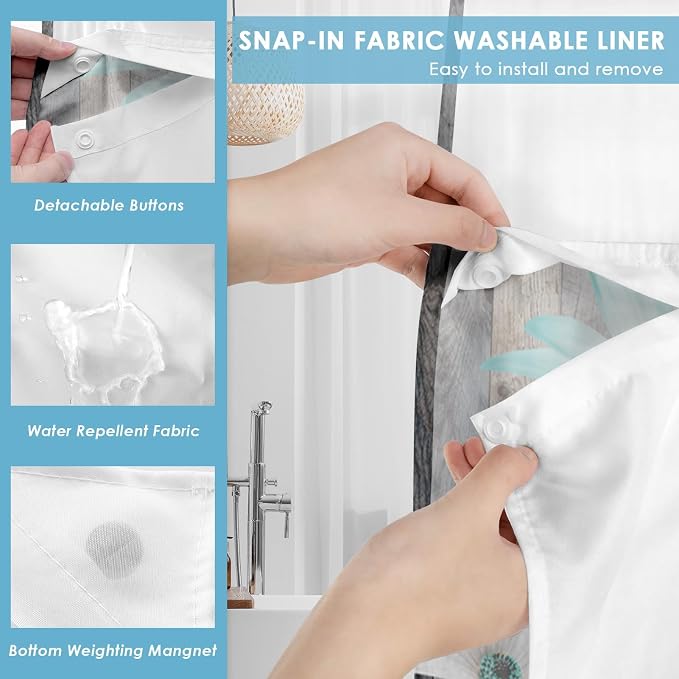 No Hook Rustic Farmhouse Shower Curtain - Image 5