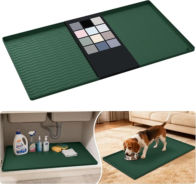 URMONA Waterproof Silicone Under Sink Mat 34'' x 19'' Shelf Liner by URMONA