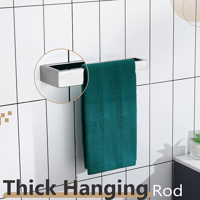 KOKOSIRI Towel Holder Chrome Hand Towel Bar Rack 12-Inch Kitchen Holder - Image 6