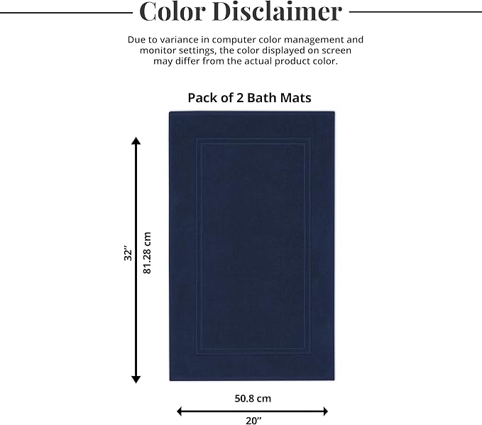 Tens Towels Pack of 2 Bath Mats 100% Cotton, 20 x 32 Inches, Super Absorbent - Image 9