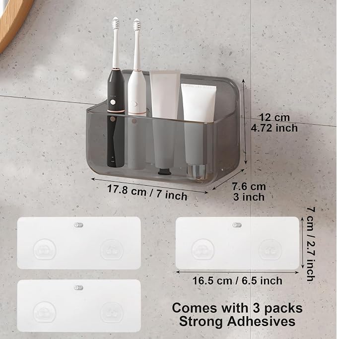Diesisa 2pc Acrylic Wall Mount Organizer, Adhesive Cabinet Door Organizer - Image 2