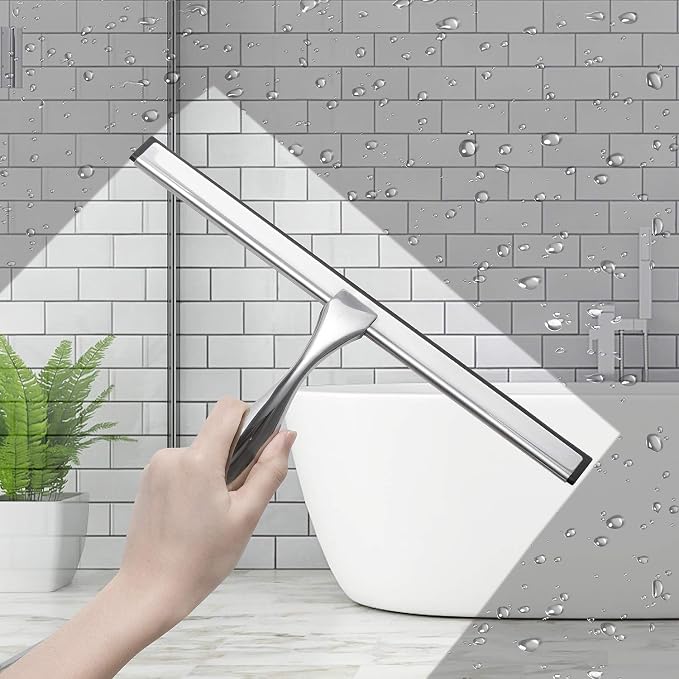 Simtive 10-Inch Shower Squeegee Set, Includes Shower Door Hook and Adhesive Hook - Image 3