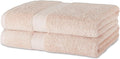 Amazon Basics Fade-Resistant 100% Cotton Bath Towel, 2 Pack, Blush Pink by AmazonBasics