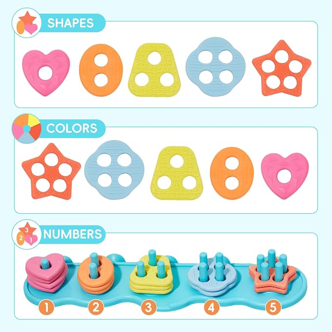Toddler Bath Toys for Kids, Mold Free Bath Toys Silicone Color and Shape - Image 5