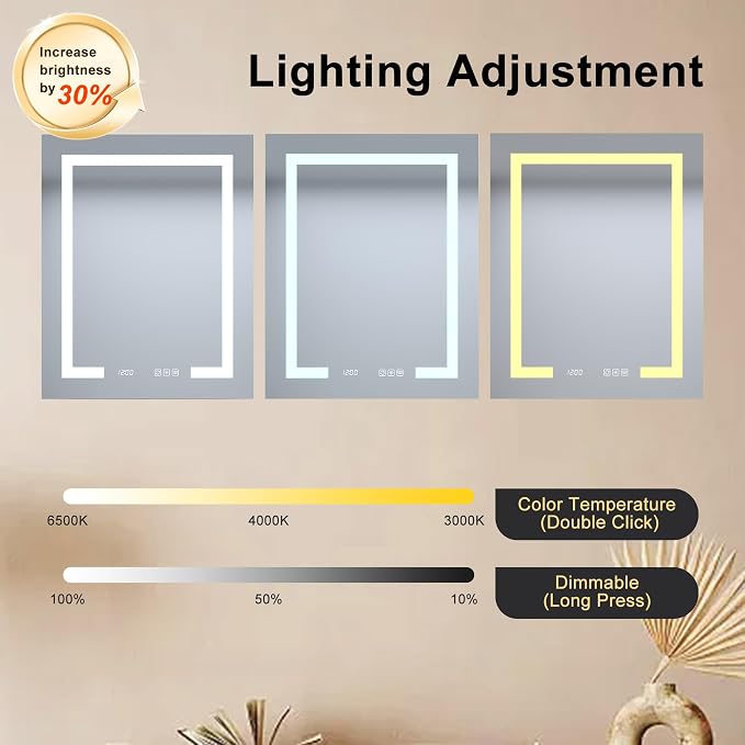24" x 30 LED Lighted Medicine Cabinet - Image 8