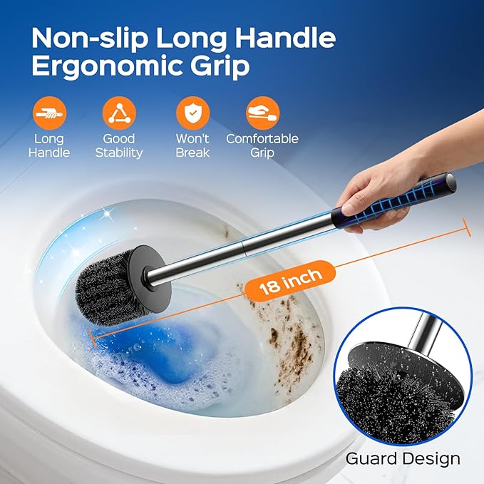 HAMITOR Toilet Bowl Brush Set: Stainless Steel Rustproof Bathroom Cleaning - Image 5