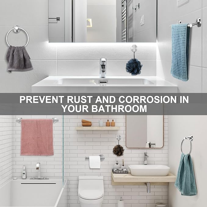 Blulu 20 Pcs Bathroom Hardware Set, Stainless Steel Towel Bar Set Includes 16 - Image 6