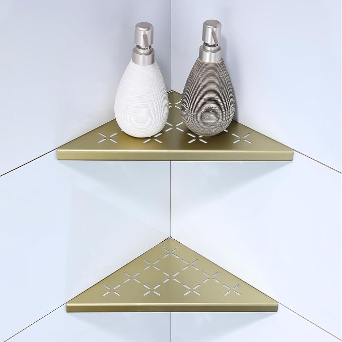 10" Corner Shower Shelf, Recessed Corner Shelf Organizer Rack, No Drilling by XiarnotogiHome
