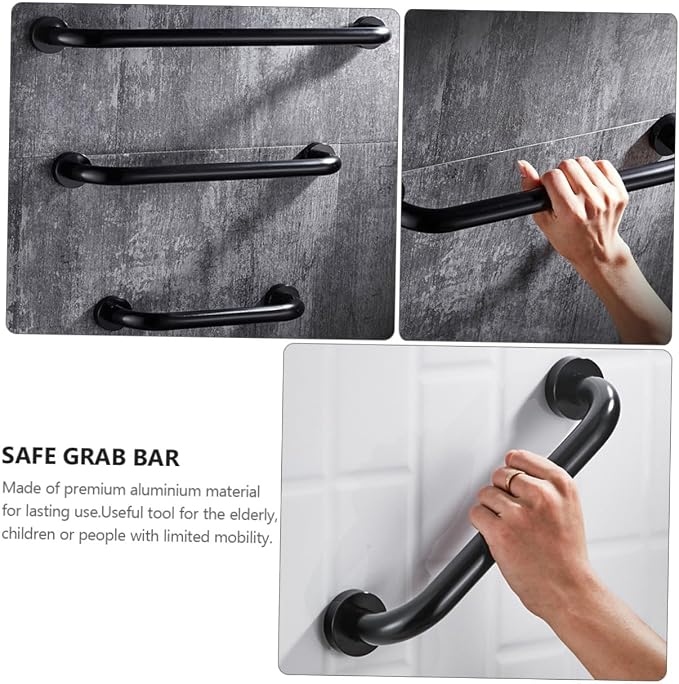 2pcs Wall-Mounted Anti-Slip Bathtub Grab Bars Space Aluminum Safety Handrails - Image 6