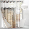 No Hook Grey Brown Painting Shower Curtain by Nesphy
