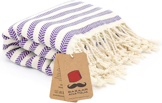 Bazaar Anatolia Turkish Beach Towel – 100% Cotton, Quick Dry, Sand Free Decor - Image 7