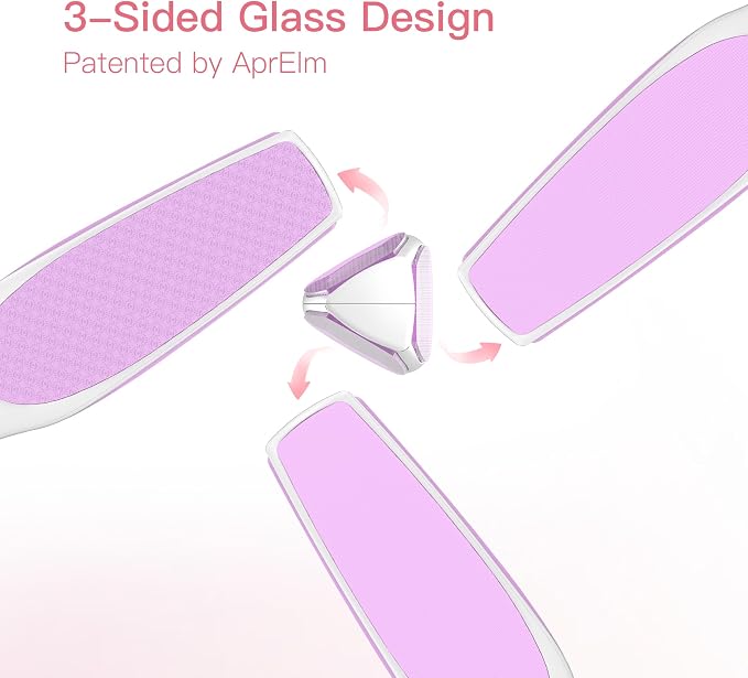 3-Sided Glass Foot Callus Remover, Professional 3-in-1 Foot File, Pedicure Tools - Image 2