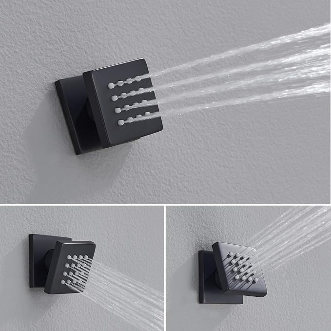 Iriber Mattle Black Square Rain Shower System - Image 5