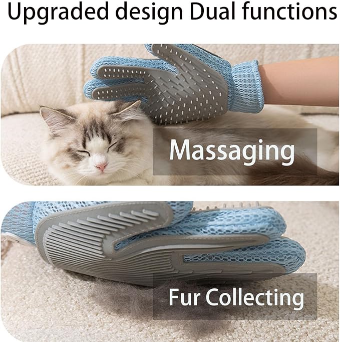 Pet Hair Remove Glove for Dogs & Cats, 2-in-1 Massage Grooming Tool, Efficient - Image 6