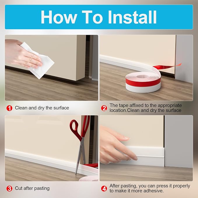 2Inch x 20FT Door Weather Stripping, Door Draft Stopper Silicone Seal Strip - Image 6