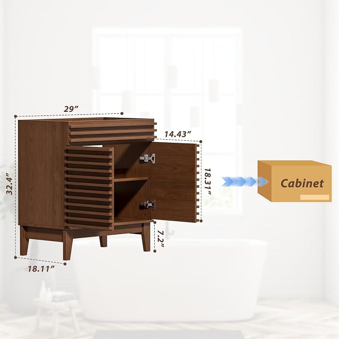 APRILSOUL 30" Bathroom Vanity, Mid-Century Bathroom Vanity Cabinet - Image 2