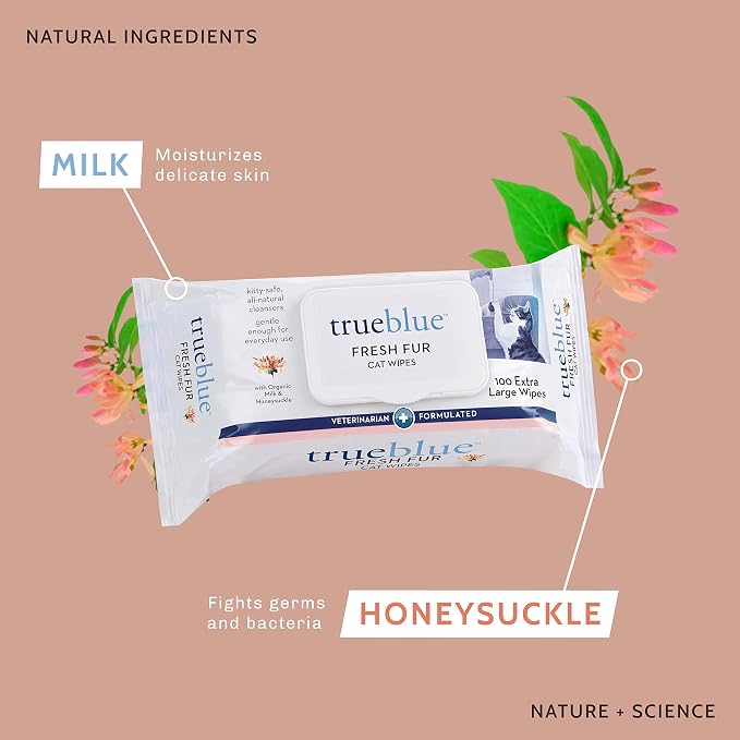 TrueBlue Milk & Honeysuckle Fresh Fur Cat Cleaning Wipes - Image 3