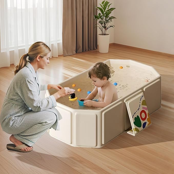 Toddler Bath Tub for Shower, Portable Baby Bathtub, Foldable Kids Bathtub – - Image 3