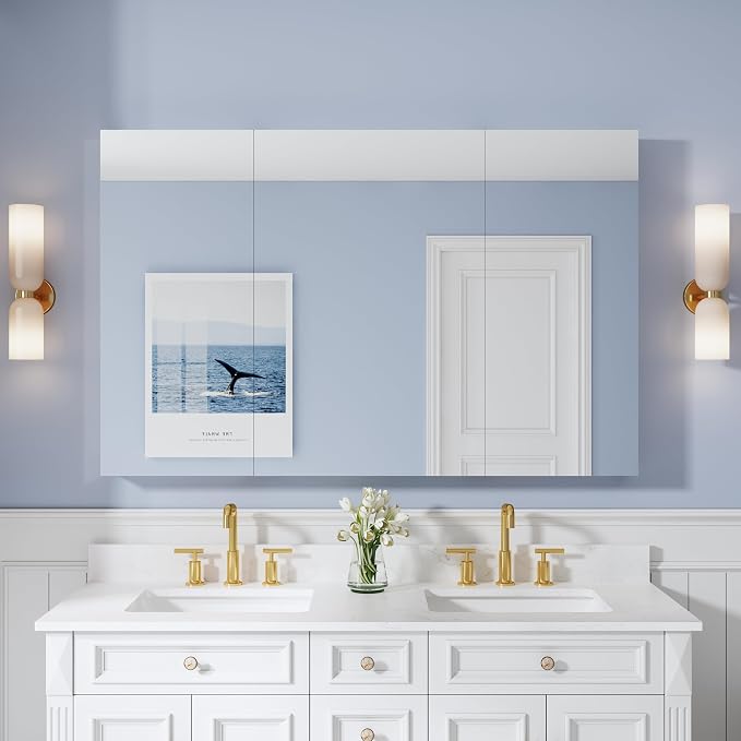 WELLFOR 56" x 36" Bathroom Medicine Cabinet - Image 10