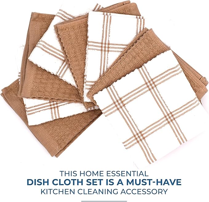 DAN RIVER Premium Dish Cloth 100% Cotton 12 X 12 Inches |Pack of 8|-Ultra Soft - Image 2