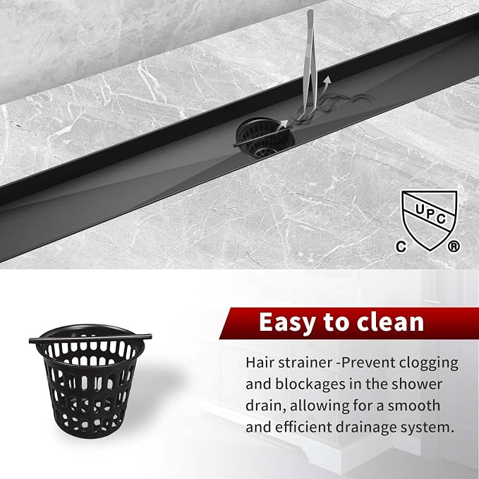Sharp-tec Linear Shower Drain, 28 inch Shower Drain - Image 2