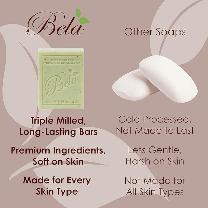 BELA Extra Creamy Goat Milk Soap 3.3 OZ Pack of 12, Long Lasting French Triple - Image 4