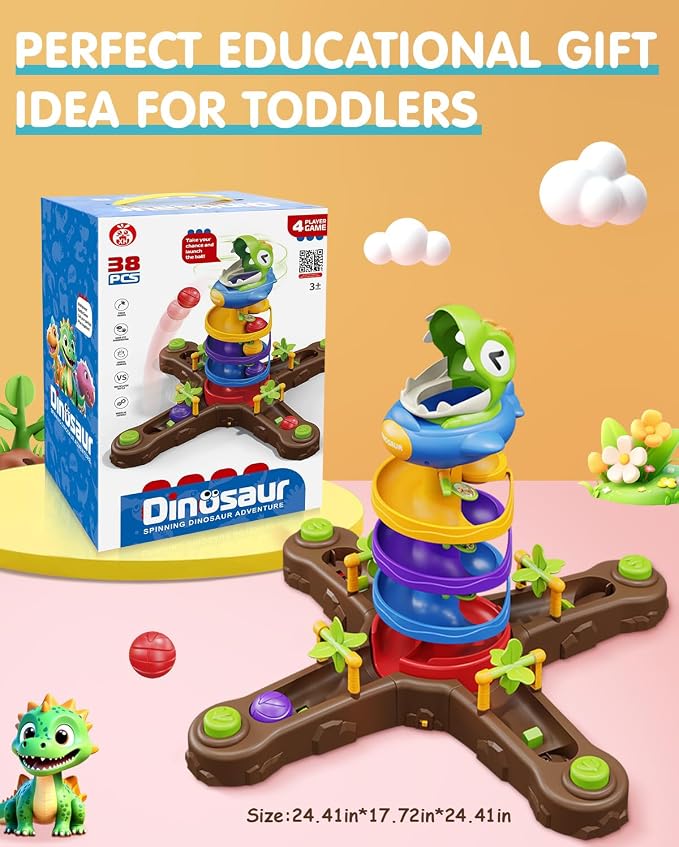 Dinosaur Ball Drop Toys for 3 4 5 6 7 8 Years Old Kids, Dino Spin Twister - Image 6