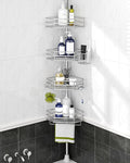 SEIRIONE Corner Shower Caddy Tension Pole, Quick Setup, Rust-Free Bathroom by SEIRIONE