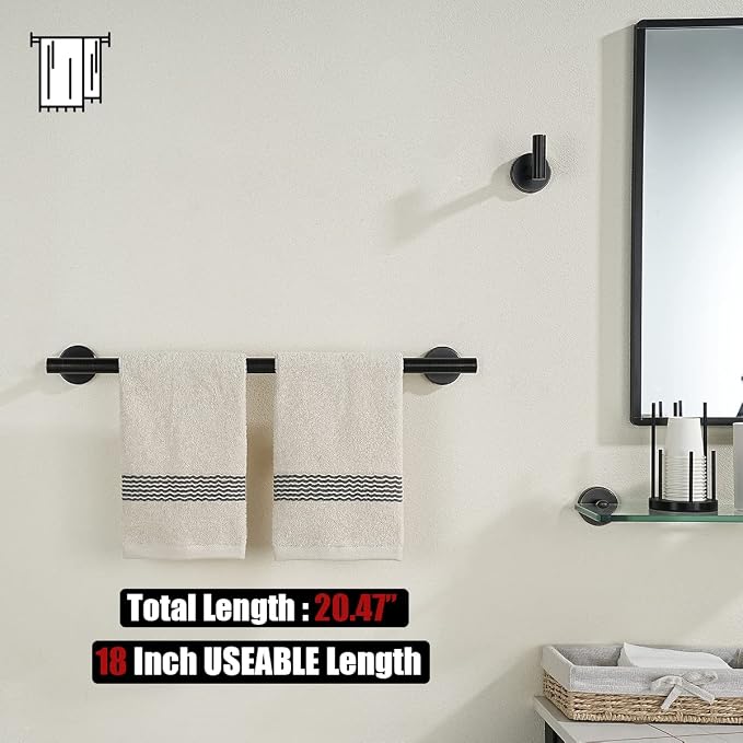 JQK Oil Rubbed Bronze Towel Bar, 20.5 Inch 304 Stainless Steel Thicken 0.8mm - Image 3