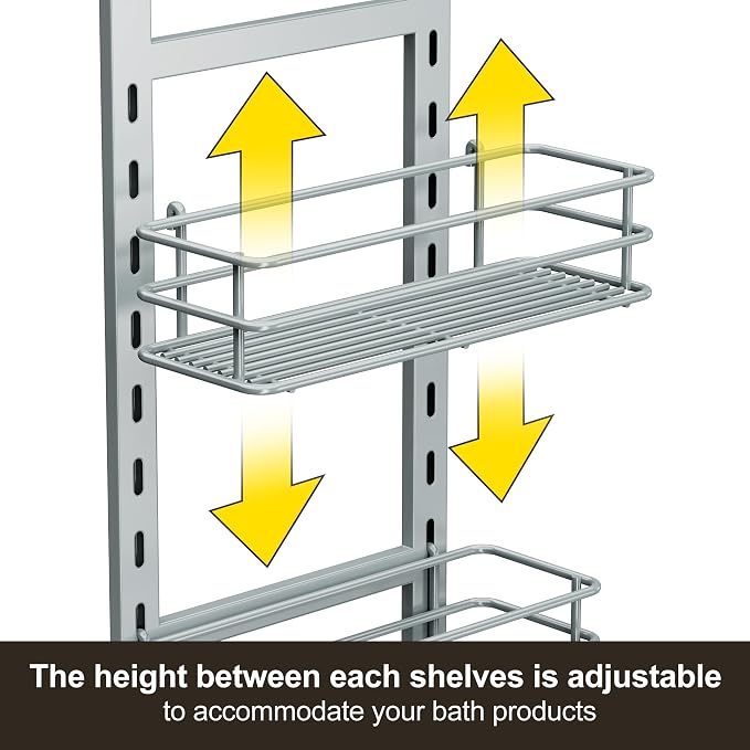 Orimade Adjustable Anti-Slip Shower Caddy Over Shower Head, Rustproof Bathroom - Image 4