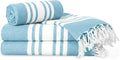 Turkish Cotton Beach Towel Pack of 4 & 1 Boho Tote Bag by Occosa-LuxuryHammamTowels