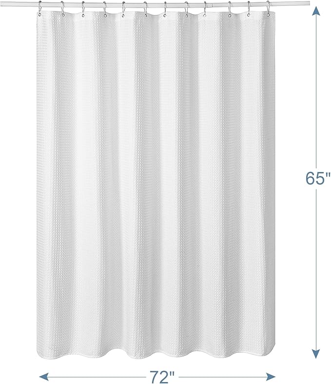 AmazerBath Short Shower Curtain 72x65 Inches, Heavy Duty 240GSM, Fabric Shower - Image 6