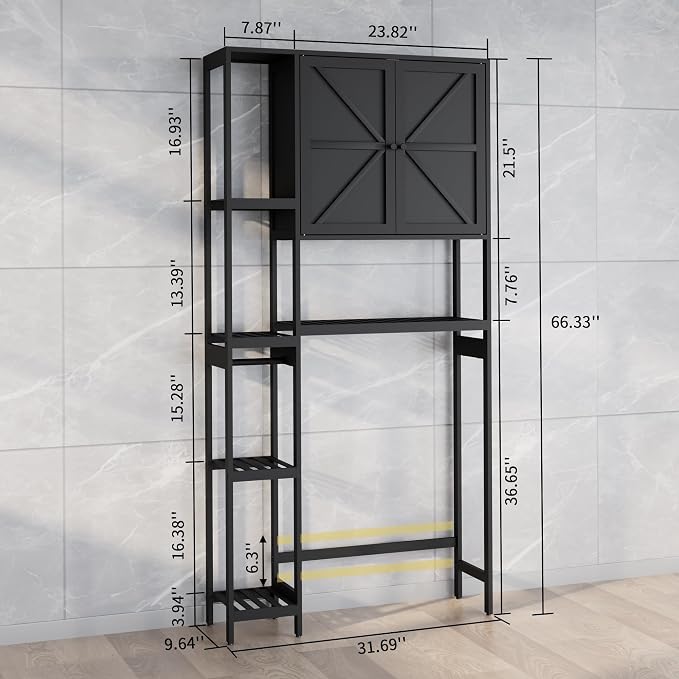 Bamboo Over The Toilet Storage, Above Toilet Organizer Storage Shelf Stand - Image 2