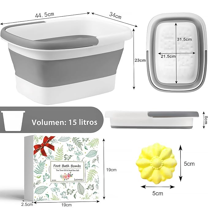 Foot Soaking Tub, Collapsible Bucket, Foot Spa, Foot Bath 16 Pack Foot Soak - Image 6