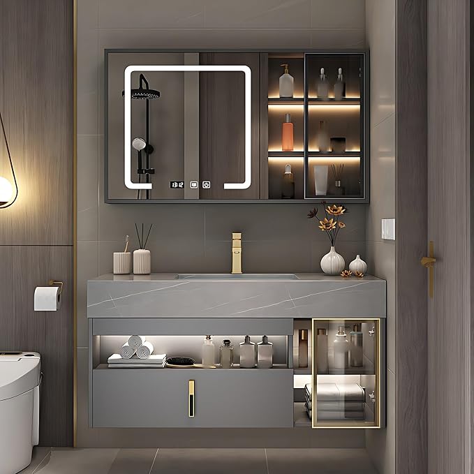68IN Bathroom Cabinet with Single Sinks by TIZAZOFashionHome