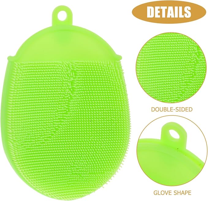 Silicone Body Brush Shower Scrub Glove Spa Massage Bath Mitt Exfoliating Dead - Image 7