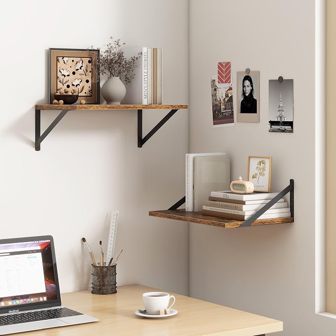 18"W x12"D Floating Shelves, Farmhouse Wall Shelves Home Decor Shelf, Deep - Image 2