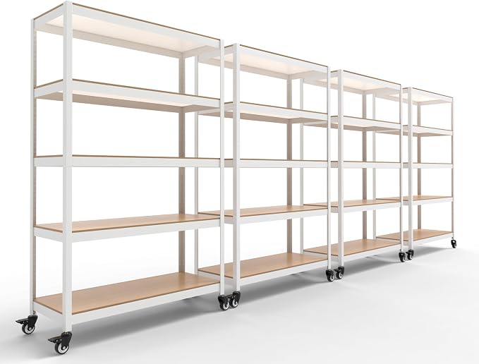 HOMEDANT House 5-Tier Metal Rolling Cart Shelf Rack Casters Heavy Duty by TheBestOrganizingSolution