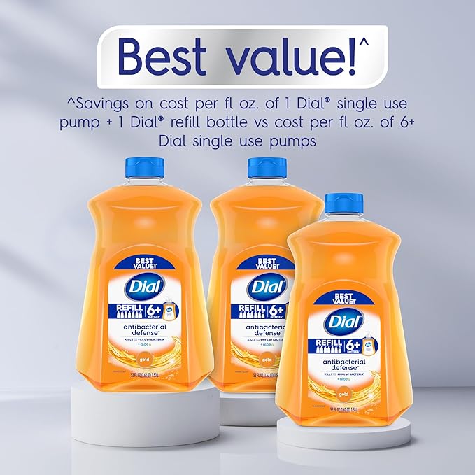 Dial Antibacterial Defense Liquid Hand Soap + Aloe, 52 Fl Oz Hand Soap Refill - Image 5
