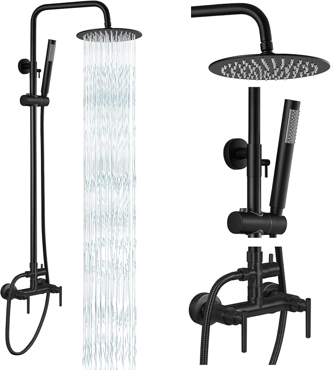 gotonovo Outdoor Shower Fixtures SUS304 Stainless Steel Rain Shower Kit Faucet by HOME