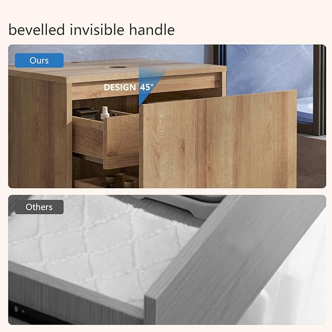 Bathroom Vanity, Natural Color Wall-Mounted Bathroom Vanity - Image 5