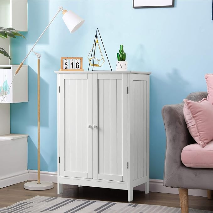 Tangkula Bathroom Floor Cabinet, Freestanding Storage Cabinet - Image 4