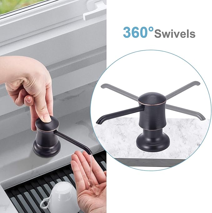 SAMODRA Sink Soap Dispenser for Kitchen Oil Rubbed Bronze Dish Lotion Dispenser - Image 5
