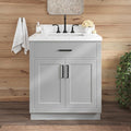ARIEL 30" Bathroom Vanity with Sink, Carrara White Quartz Top 1.5" Edge by Ariel