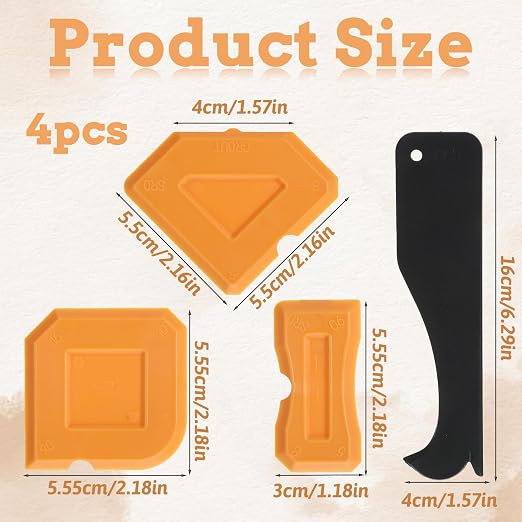 4 PCS Silicone Caulking Tool Set, Sealant Caulk Removal Finishing Grout Sealing - Image 2