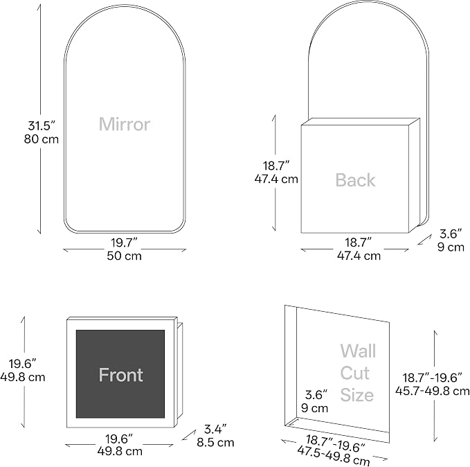 LED Arched Bathroom Medicine Cabinet - Image 2